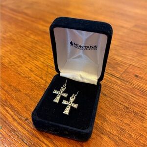 Montana Silversmiths Silver Cross Earrings